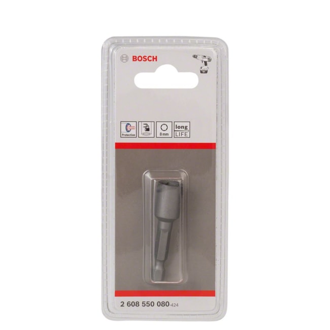 Adaptador Canhão 8mm x 50mm Encaixe 1/4'' Forma e Magnético 2608550080 BOSCH-242da366-e506-465c-9c16-071c2f36656b