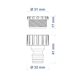 Adaptador de Engate Rápido Fêmea 1/2''-3/4'' 78502000 TRAMONTINA 