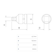 Adaptador para Soquetes de Impacto 3/8" x 1/2" 44915101 TRAMONTINA PRO
