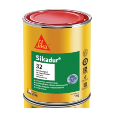 Adesivo Epóxi Cinza A+B Lata 1 Kg SIKADUR 32 SIKA-d8025162-1636-4a48-a69d-b7324e5a4baf