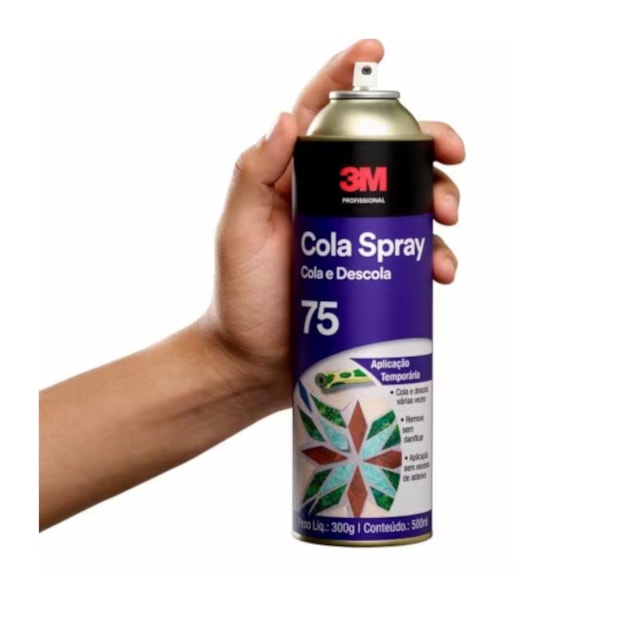 Adesivo Spray Cola e Descola Reposicionável 300G SPRAY 75 3M-534161ac-2ded-4ea5-98e7-1787d296d320