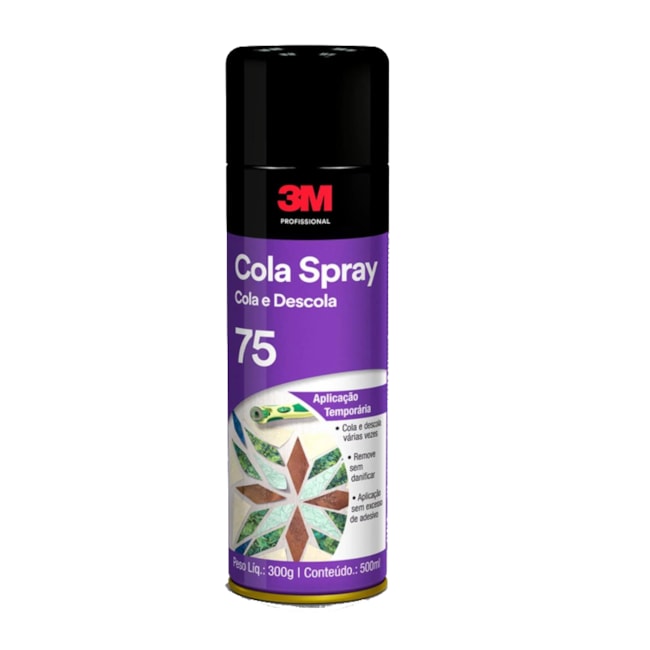 Adesivo Spray Cola e Descola Reposicionável 300G SPRAY 75 3M-160fcf03-683d-438e-9d6e-1f96178a3501