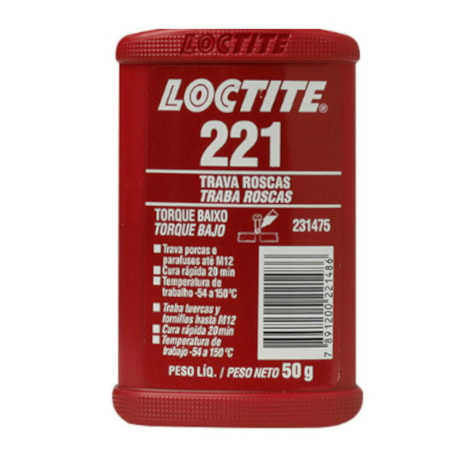 Adesivo Trava Rosca Baixo Torque 50g 221 LOCTITE-512aefdc-1f47-4642-bf8f-a7ddb85388d0