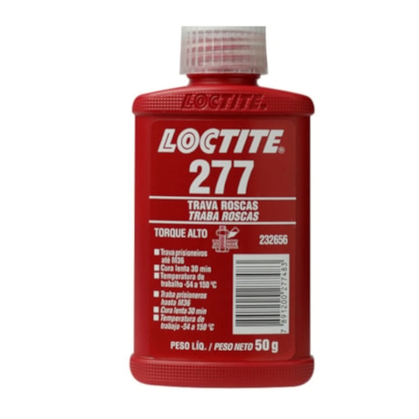 Adesivo Trava Roscas Anaeróbico Alto Torque Vermelho 50g 277 LOCTITE-00c11566-0492-44db-895c-0ee0b81b9cc2