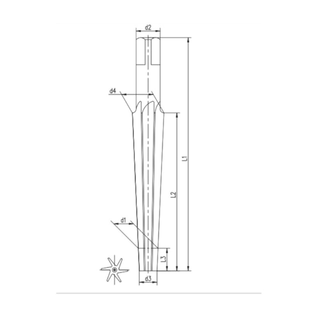 Alagardor para Pinos em Aço Rápido Din 9A 12.00mm Canal  Reto 1:50 5501 INDACO-ebaa0254-7038-4a10-83ec-7c1702b688c6