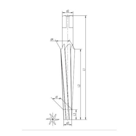 Alagardor para Pinos em Aço Rápido Din 9B 10.00mm Canal Helicoidal 1:50 5502 INDACO-f72738c6-81ab-463d-9e33-a30e77432f85