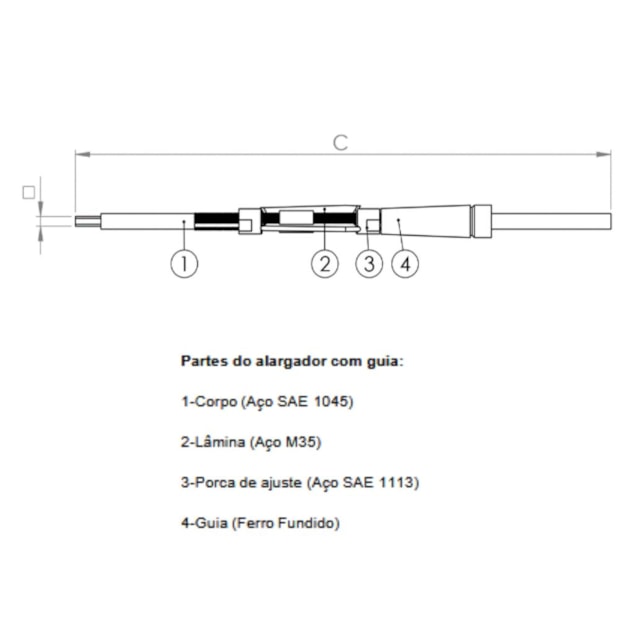 Alargador Expansivo Tipo L c/Guia 30,20mm à 34,30mm J ADES-177038fa-4971-40c2-b09e-30f4477077d5