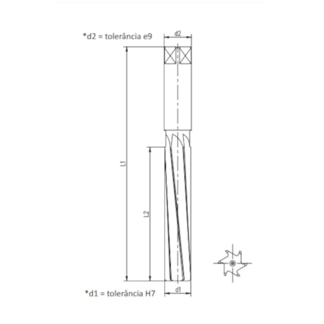 Alargador Manual com Haste HSS 1/4