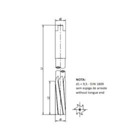 Alargador Máquina HSS 2,00mm Canal Helicoidal Din 212D 5202 INDAÇO