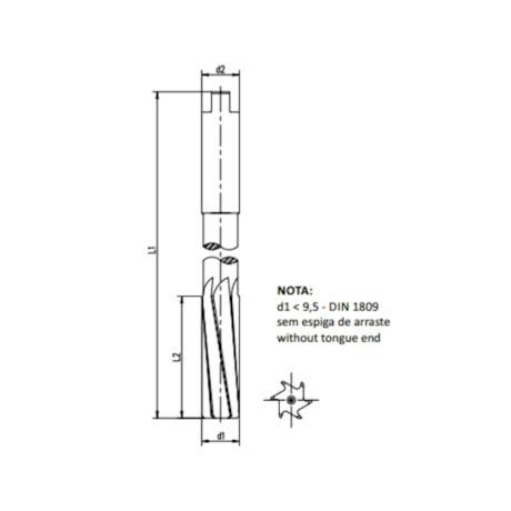 Alargador Máquina HSS 3/4