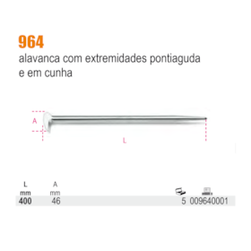 Alavanca para Mecânico Pontiaguda com Cunha 400mm 9640001 BETA