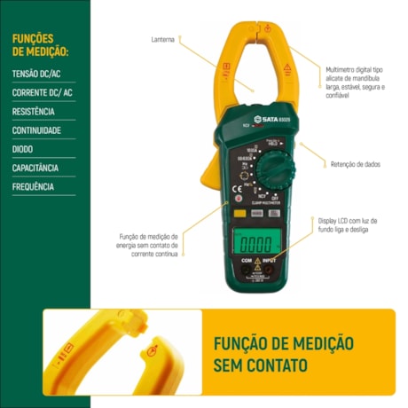 Alicate Amperímetro Digital 1000A (AC/DC) CAT III 1000V ST03026 SATA-efccc41f-d4fe-4b63-9e35-1232a6e99534