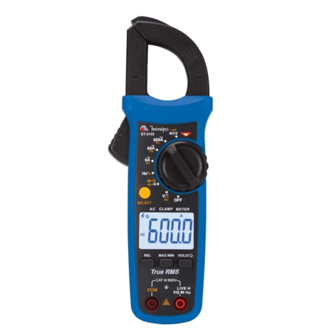 Alicate Amperímetro Digital 600A (AC) CAT III 600V ET-3155 MINIPA-885491c5-b77d-414c-ad14-2035e284007c