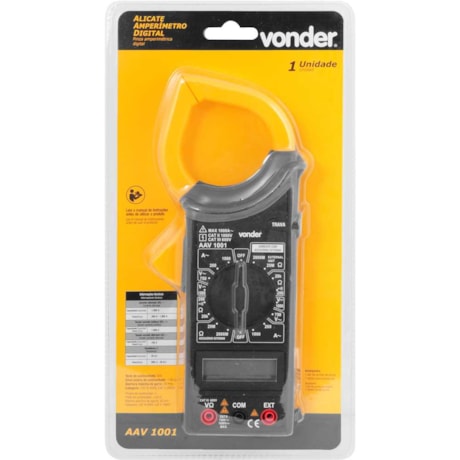 Alicate Amperímetro Digital AC/DC CAT III 600V/CAT II 1.000V AAV 1001 3870001001 VONDER-1e7bce58-ac0c-4e58-8aca-e5683a4165c8
