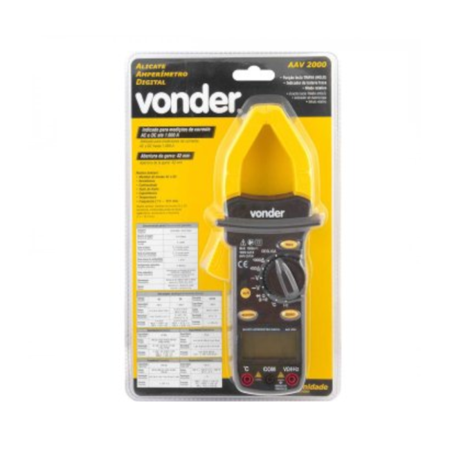 Alicate Amperímetro Digital CAT III 600V/CAT II 1.000V AAV 2000 VONDER-2938064f-6895-4879-b919-e0bc6bb7779f