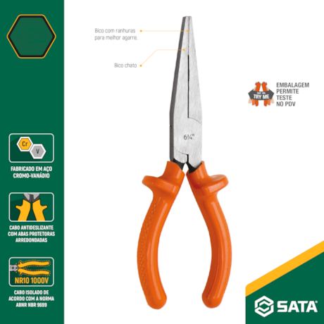 Alicate Bico Chato Longo 6.1/4