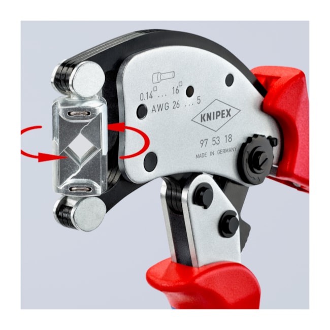 Alicate Crimpador Prensa Terminal Autoajustável de 0.04mm a 16mm Twistor 97 53 18 KNIPEX-160a1fd6-c85a-4aed-8d03-fbe5e5c5c769