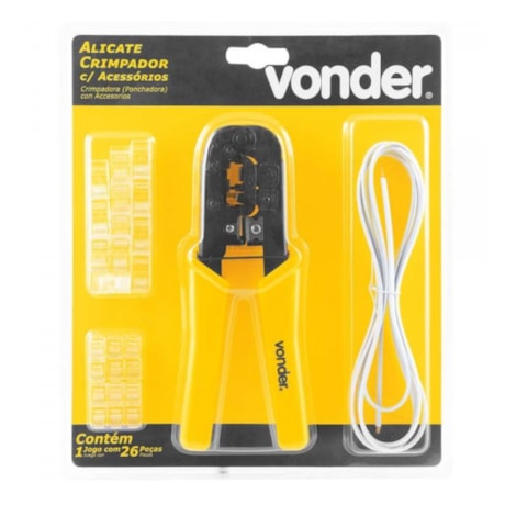 Alicate Crimpador RJ45/11/12 com 26 Peças 3686026000 VONDER