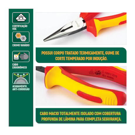 Alicate de Bico Meia Cana Longo 8