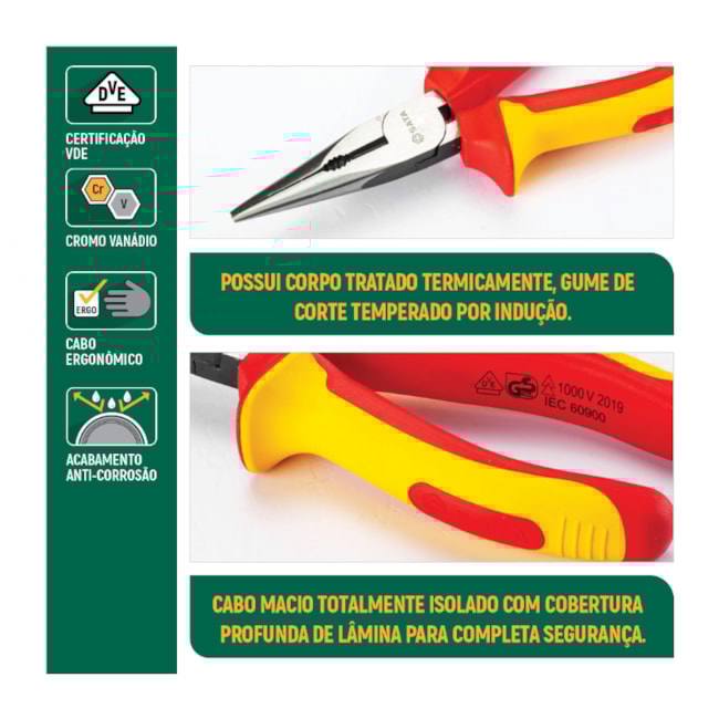 Alicate de Bico Meia Cana Longo 8