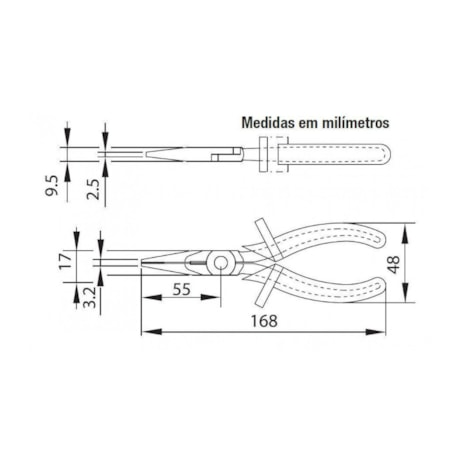 Alicate Isolado de Corte e Meia Cana 6