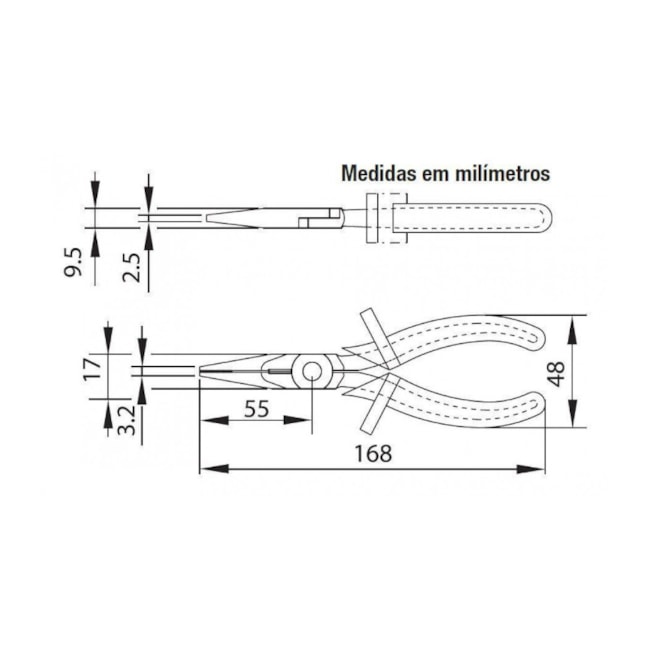 Alicate Isolado de Corte e Meia Cana 6