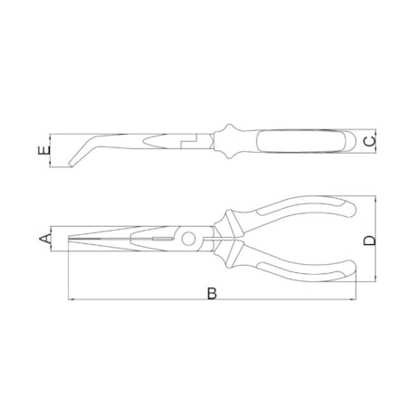 Alicate Isolado Meia Cana Bico Longo Curvo 1.000 V 8