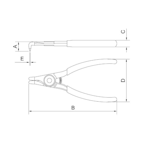 Alicate para Anel Externo Curvo 12