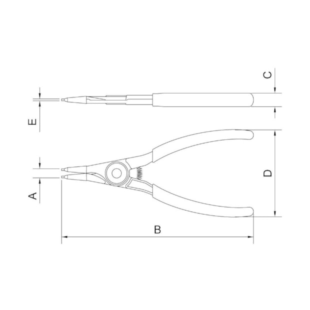 Alicate para Anel Externo Reto 12