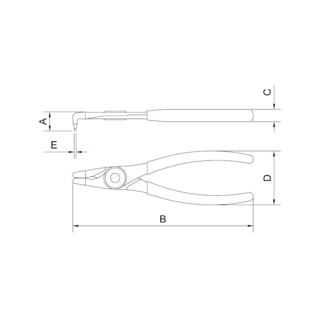 Alicate para Anel Interno Curvo 12