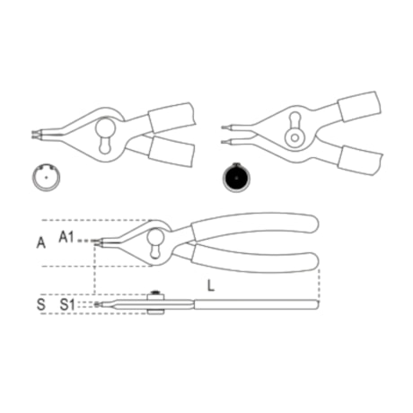 Alicate para Anel Interno/Externo 6