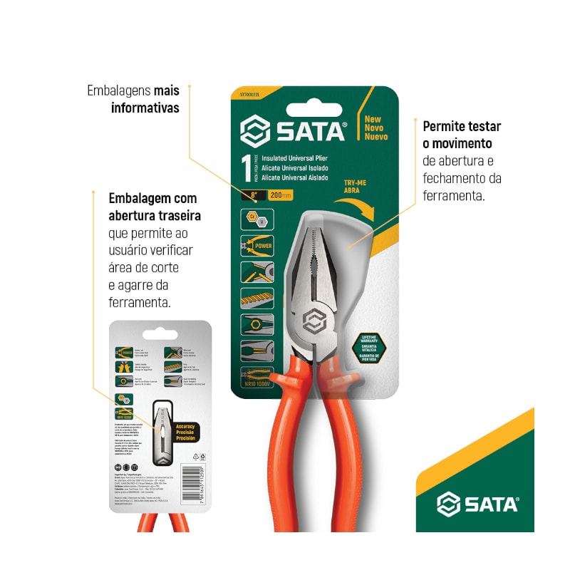 Alicate Universal Isolado 8