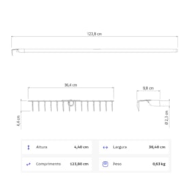 Ancinho 14 Dentes Estampado Metálico com Cabo Madeira 120cm 77110644 TRAMONTINA