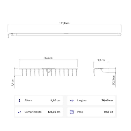 Ancinho 14 Dentes Estampado Metálico com Cabo Madeira 120cm 77110644 TRAMONTINA-95f3c766-f01a-4390-88b6-f0601d79d0d8
