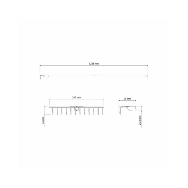 Ancinho Estampado com 12 Dentes Tramontina em Aço com Cabo de Madeira 120 cm 77110624 TRAMONTINA-6087cbd8-6e35-4478-9c1a-2759c9a18bbe