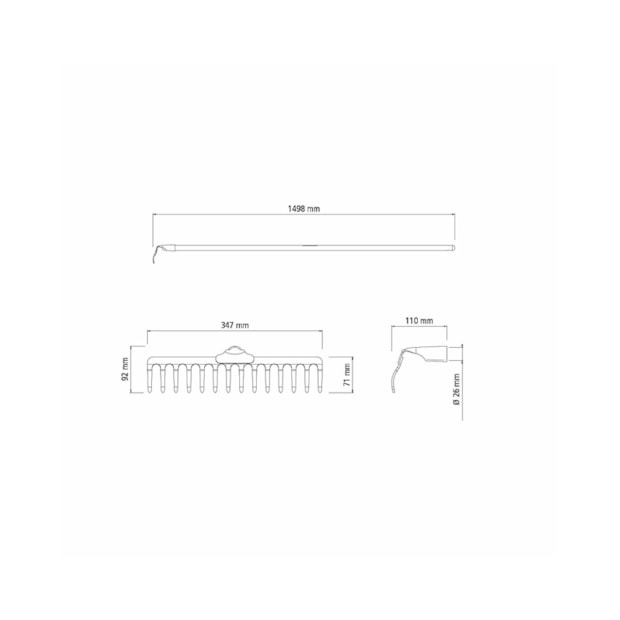 Ancinho Metálico Curvo Pesado 14 Dentes Cabo de Madeira 145 cm 77100644 TRAMONTINA-fe03f05f-692d-443a-8c35-98ea3e4bc5ec