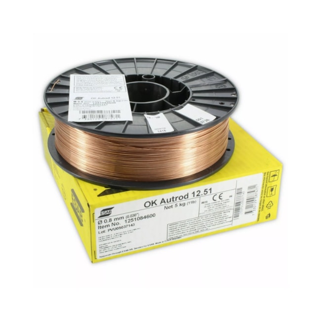 Arame MIG Sólido 0,8mm com 5Kg Aço ER70S-6 722623 OK AUTROD 12.51 ESAB-cefba212-9e49-4bf4-aa28-b08444009a02