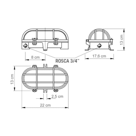 Arandela Tartaruga 100W E27 56158/010 TRAMONTINA ELETRIK-998a13fe-6eb6-429f-bd21-472417c4c012