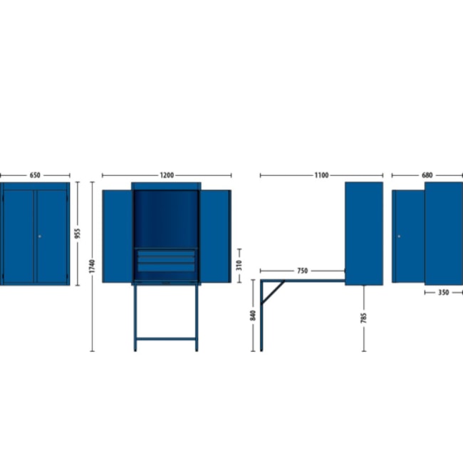 Armário com 2 Portas 3 Gavetas e 1 Bancada com 37 Peças 1402GM GEDORE-115fc391-963d-44c7-8d00-1a308eae5156