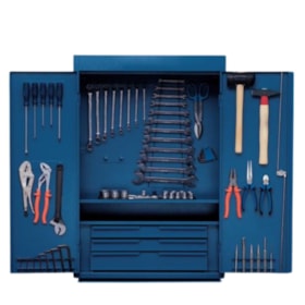 Armário de Parede com 2 Portas 3 Gavetas e 1 Prateleira com 78 Ferramentas 1400GP GEDORE