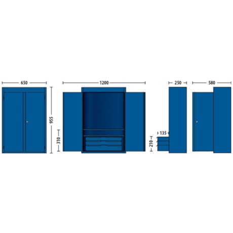 Armário de Parede com 2 Portas 3 Gavetas e 1 Prateleira com 78 Ferramentas 1400GP GEDORE-ad9cdfac-0f78-4eae-a677-8662e1642f97