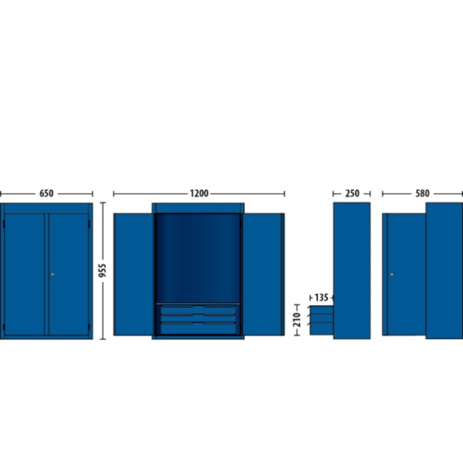 Armário de Parede com 2 Portas 3 Gavetas e 1 Prateleira com 80 Ferramentas 1401-GP GEDORE-6964ff59-b024-4f5d-b3fb-50db35eb9fe9
