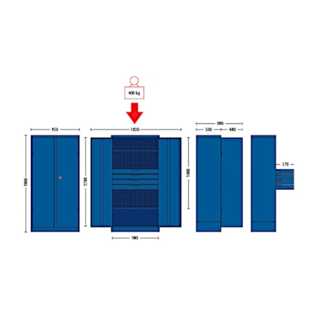 Armário para Ferramentas 2 Portas 4 Gavetas 2 Prateleiras 52640 GEDORE-3b3ba7b9-83a8-46e1-8012-d08bdac87230