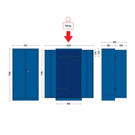 Armário para Ferramentas 4 Prateleiras com Cabideiro 52510 GEDORE-eab51049-435e-4bae-be0c-9553218dad1a