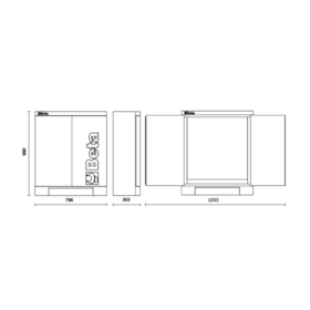 Armário para Ferramentas com 1 Gaveta 980x796x303mm Cinza C54S-G BETA