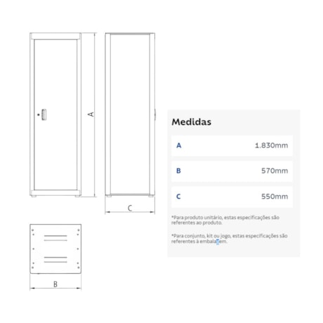 Armário para Ferramentas com 1 Porta Azul 44955212 TRAMONTINA PRO-d1959bab-1195-4673-9054-2b156167ab3a