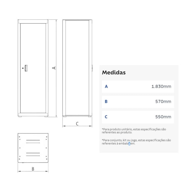 Armário para Ferramentas com 1 Porta Azul 44955212 TRAMONTINA PRO-70efb36f-78e8-4a6b-ba2f-1bc4204fce90