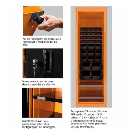 Armário para Ferramentas com 1 Porta e 29 Caixas Bin 44955/011 TRAMONTINA PRO-4db5dc8b-7df1-40e0-b2d0-cd4fbb5eee53