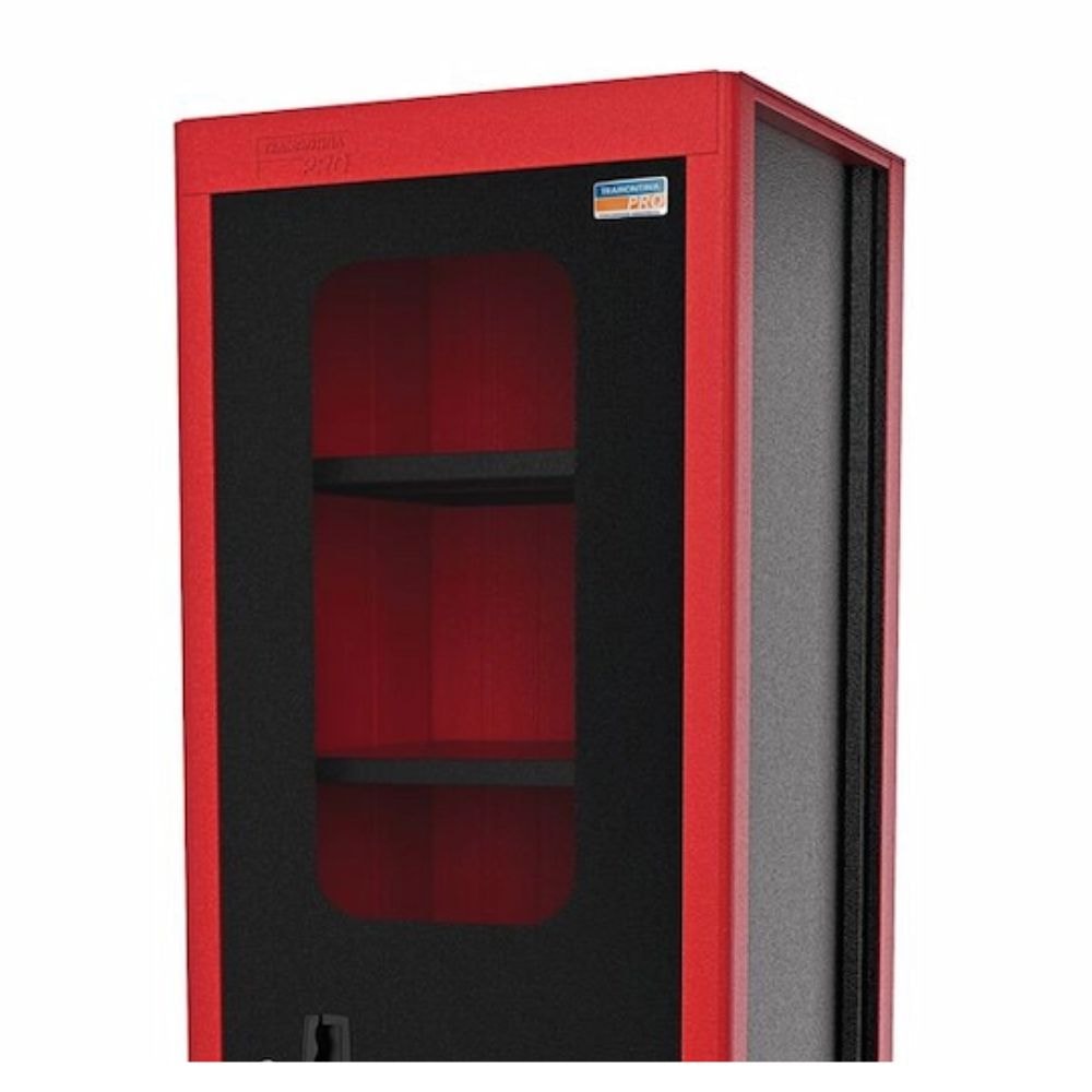 Armário para Ferramentas com 1 Porta e Visor Acrílico Vermelho