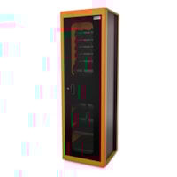 Armário para Ferramentas com 1 Porta Visor Acrílico e 29 Caixas Bin Laranja 44955/021 TRAMONTINA PRO